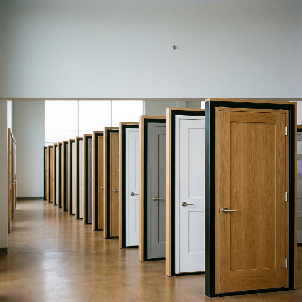 AjtóZóna bemutatóterem, 80+ ajtó egy sorban