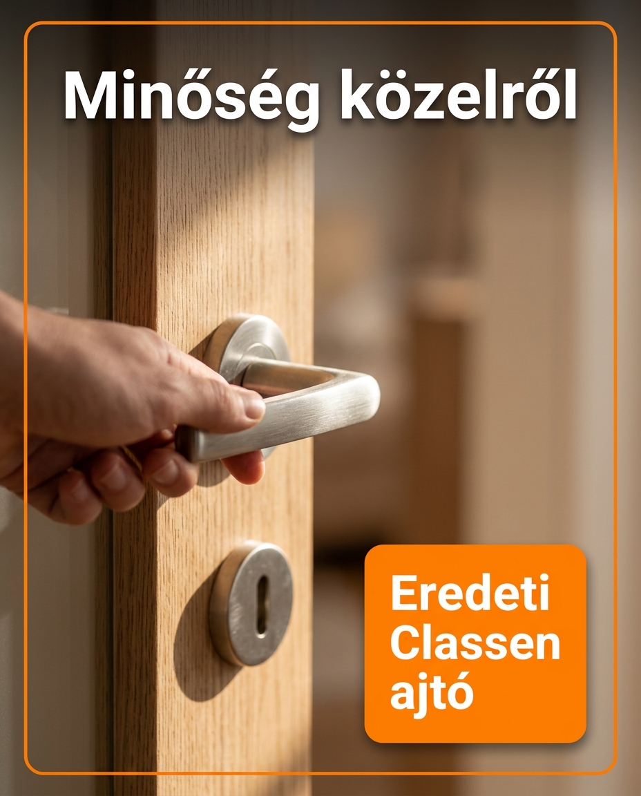 Kéz a Classen kilincsen, közeli makró