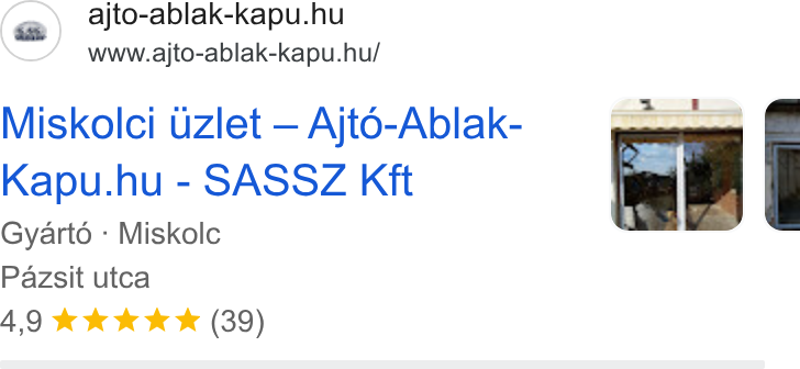 SASSZ NYÍLÁSZÁRÓ Kft. hirdetés