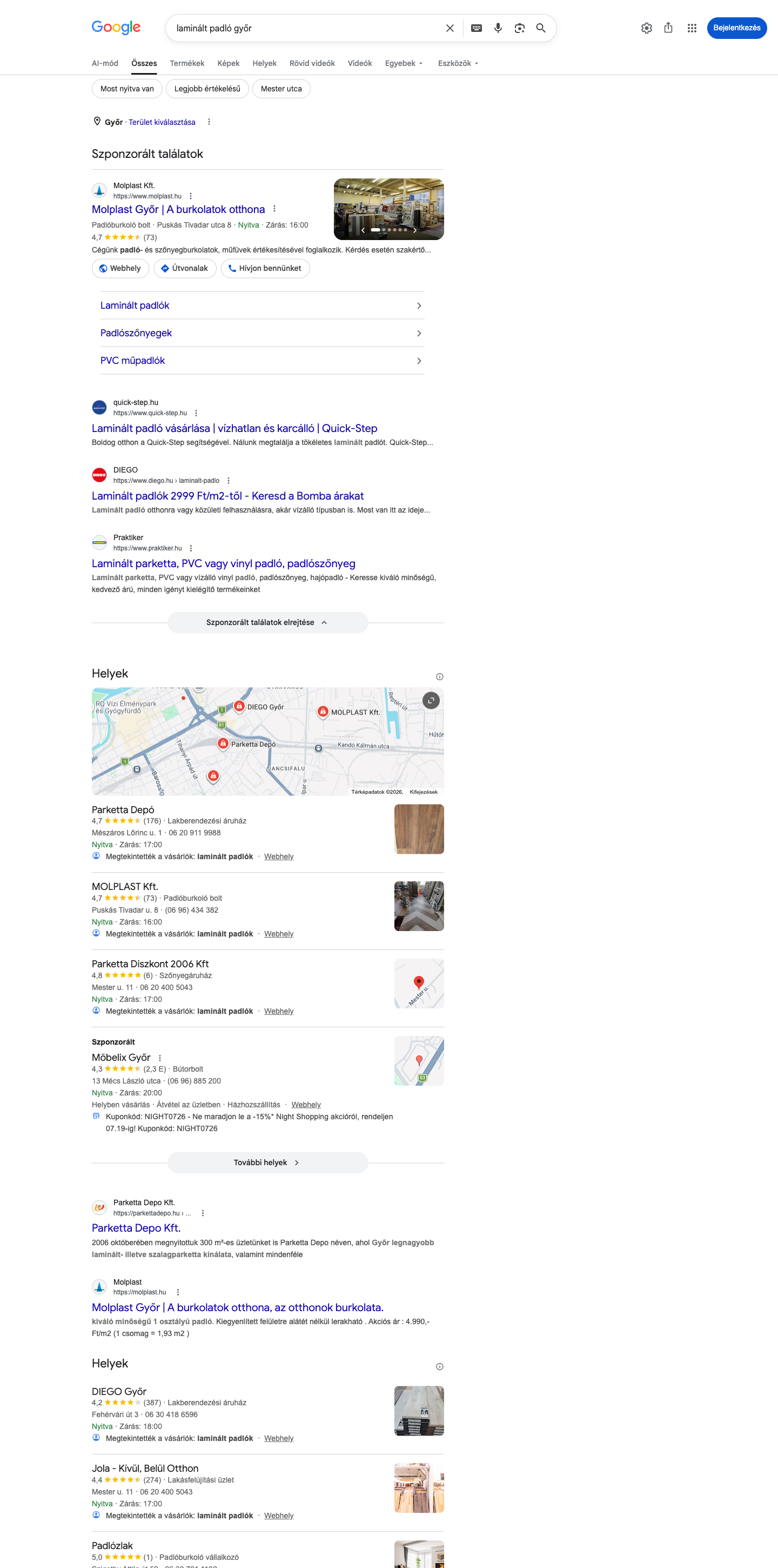 laminált padló győr Google találati oldal